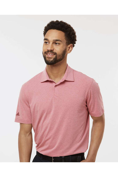 Adidas A590 Mens Short Sleeve Polo Shirt Pink Strata Melange Model Front