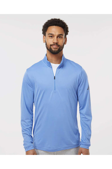 Adidas A401 Mens 1/4 Zip Pullover Blue Fusion Model Front