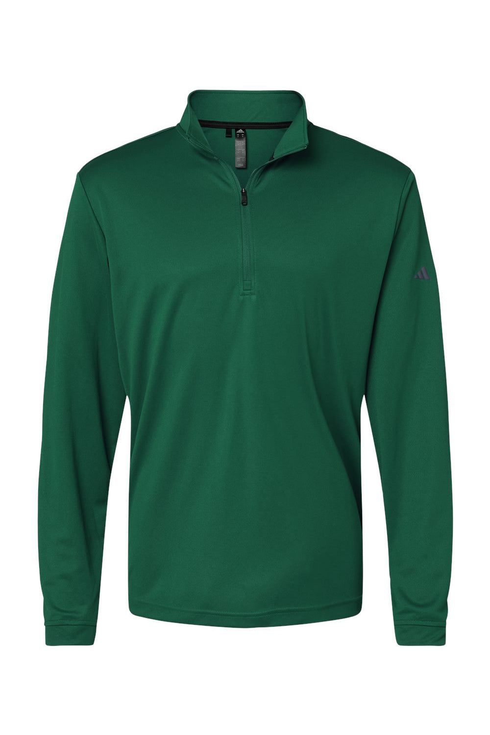 Adidas A401 Mens 1/4 Zip Pullover Collegiate Green Flat Front