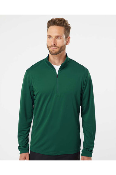 Adidas A401 Mens 1/4 Zip Pullover Collegiate Green Model Front