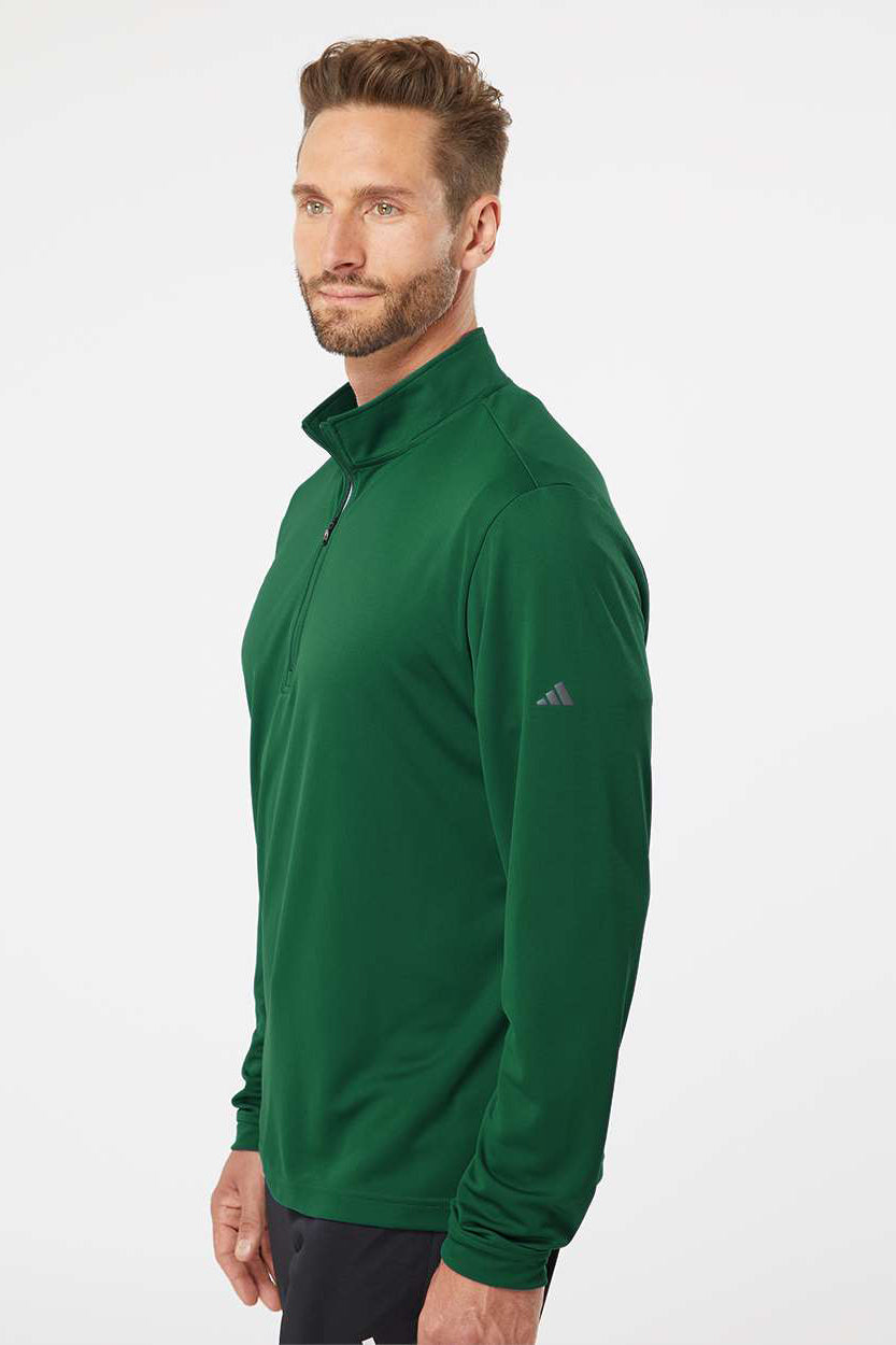 Adidas A401 Mens 1/4 Zip Pullover Collegiate Green Model Side