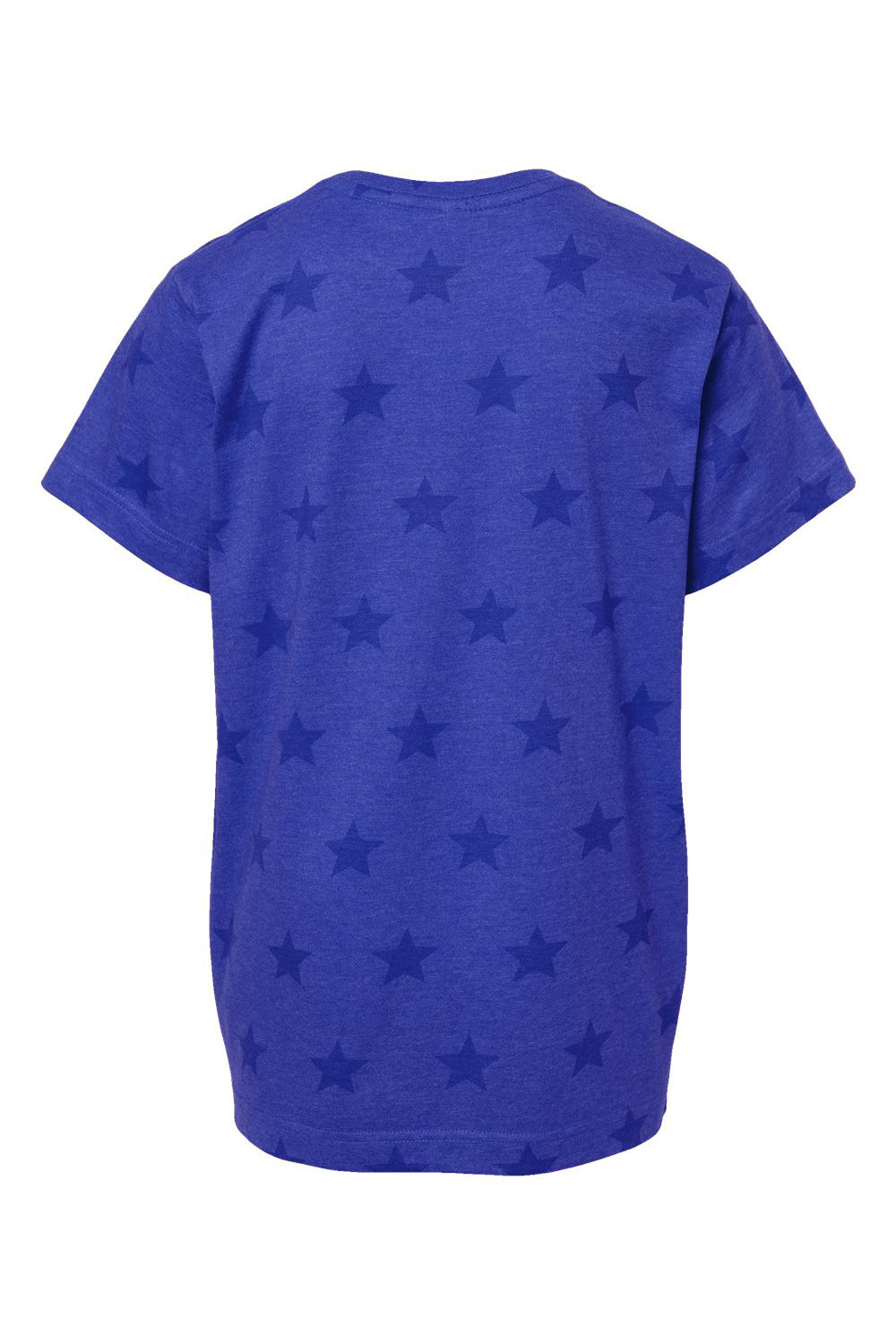 Code Five 2229 Youth Star Print Short Sleeve Crewneck T-Shirt Royal Blue Flat Back