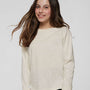LAT Youth Fine Jersey Long Sleeve Crewneck T-Shirt - Heather Natural - NEW