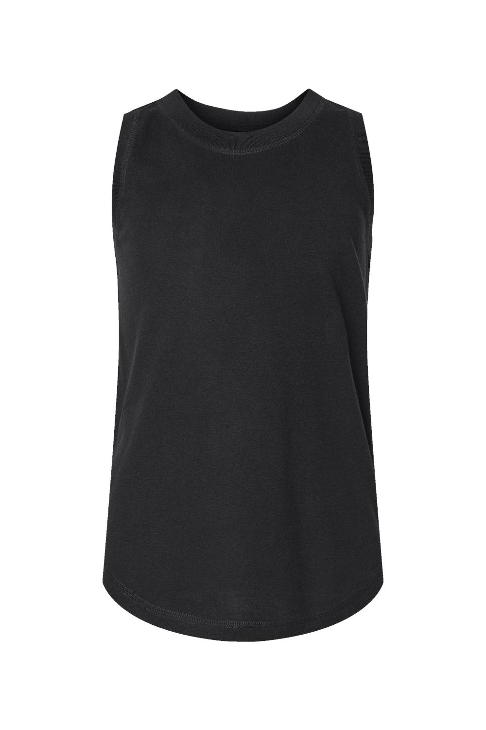 LAT 2692 Youth Girls Relaxed Fine Jersey Tank Top Black Flat Front