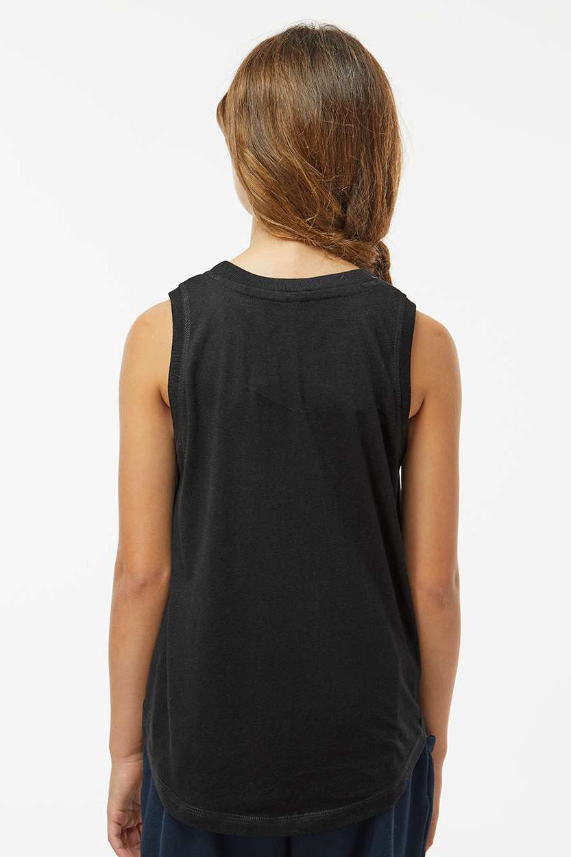 LAT 2692 Youth Girls Relaxed Fine Jersey Tank Top Black Model Back