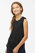 LAT 2692 Youth Girls Relaxed Fine Jersey Tank Top Black Model Front