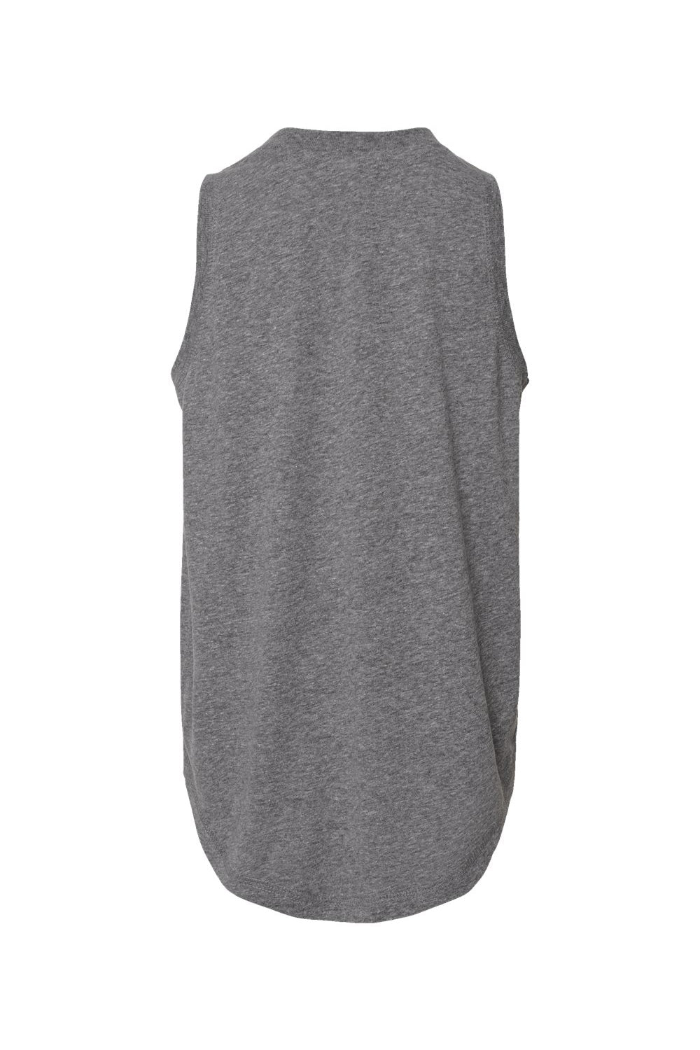 LAT 2692 Youth Girls Relaxed Fine Jersey Tank Top Heather Granite Grey Flat Back