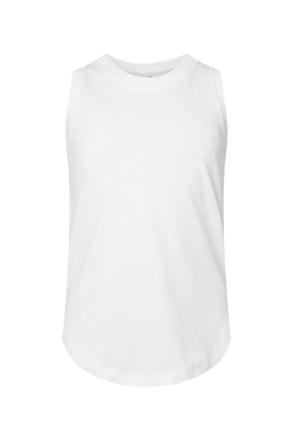 LAT 2692 Youth Girls Relaxed Fine Jersey Tank Top White Flat Front
