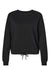 LAT 3528 Womens Relaxed Boxy Fleece Crewneck Sweatshirt Black Flat Front