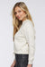 LAT 3528 Womens Relaxed Boxy Fleece Crewneck Sweatshirt Heather Natural Model Side