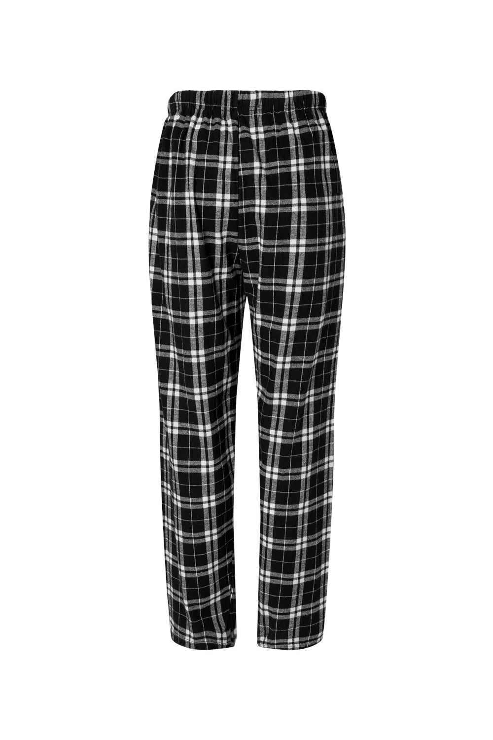Boxercraft BM6624 Mens Harley Flannel Pants w/ Pockets Black/White Flat Back