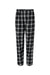 Boxercraft BM6624 Mens Harley Flannel Pants w/ Pockets Black/White Flat Front