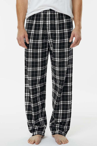 Boxercraft BM6624 Mens Harley Flannel Pants w/ Pockets Black/White Model Front