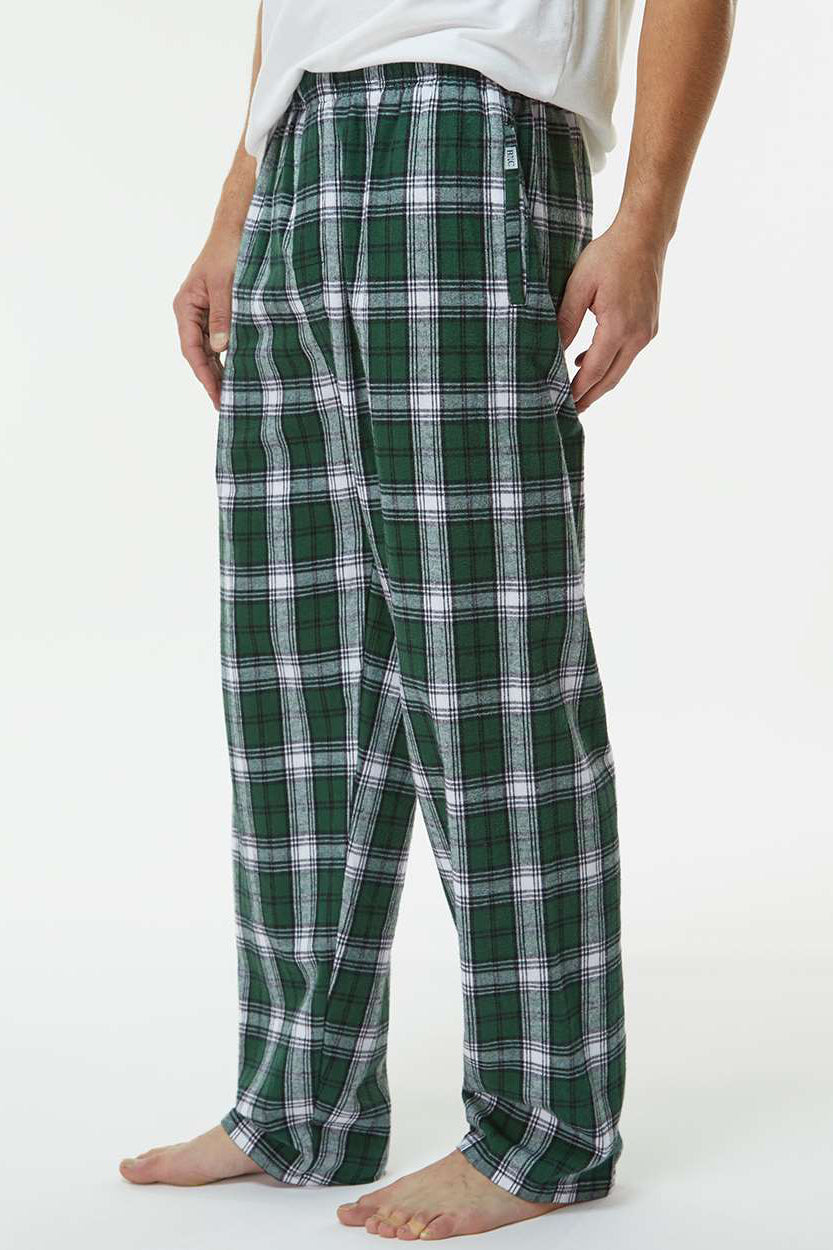 Boxercraft BM6624 Mens Harley Flannel Pants w/ Pockets Green/White Model Side