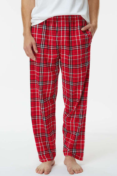 Boxercraft BM6624 Mens Harley Flannel Pants w/ Pockets Red/White Model Front