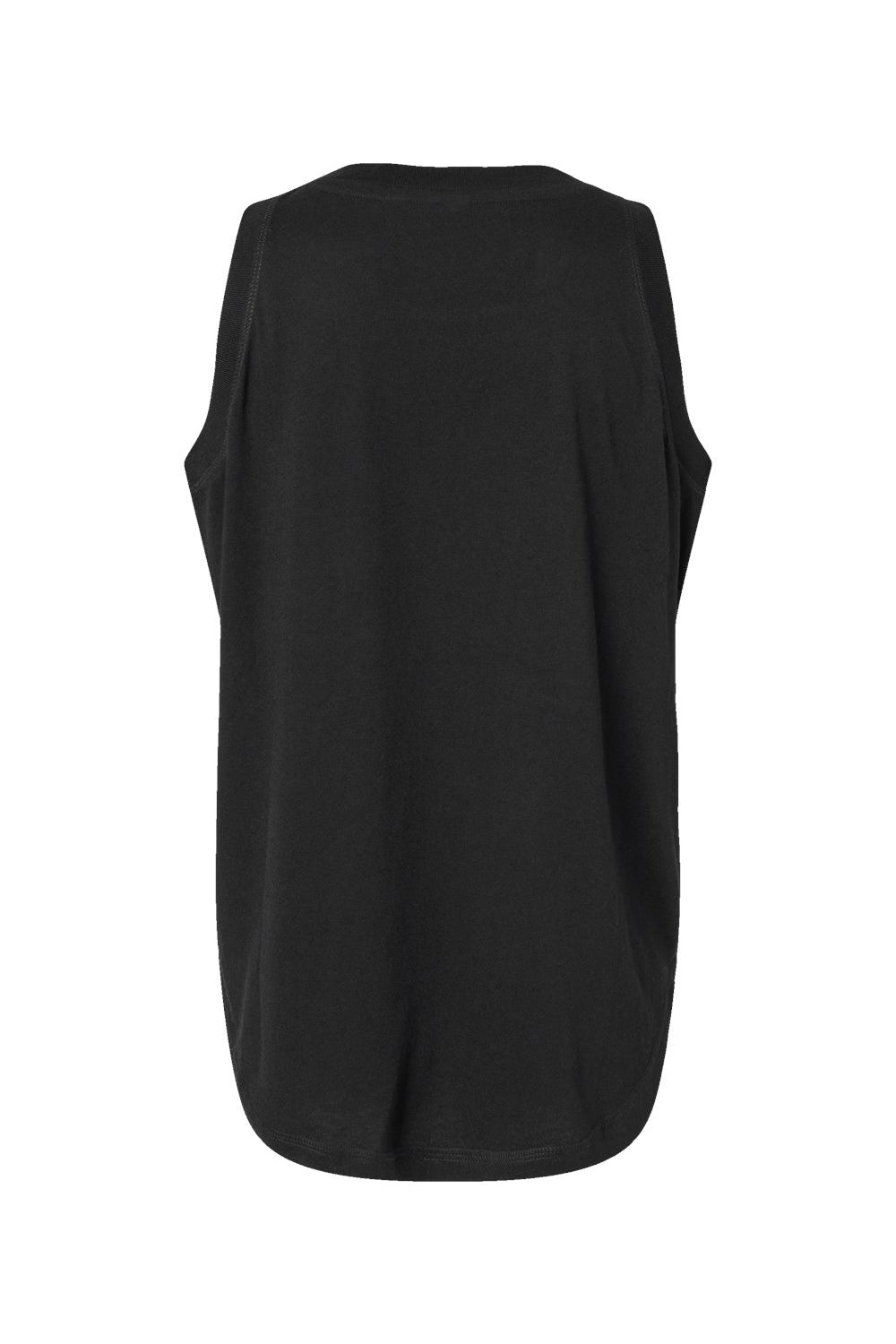 LAT 3592 Womens Relaxed Fine Jersey Tank Top Black Flat Back