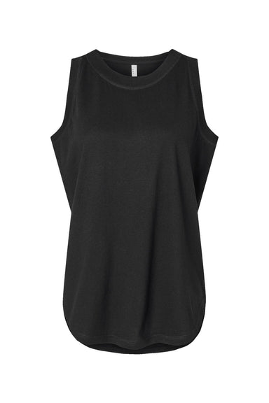 LAT 3592 Womens Relaxed Fine Jersey Tank Top Black Flat Front