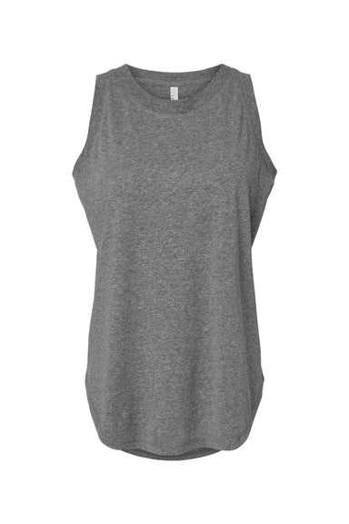 LAT 3592 Womens Relaxed Fine Jersey Tank Top Heather Granite Grey Flat Front