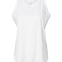 LAT Womens Relaxed Fine Jersey Tank Top - White - NEW