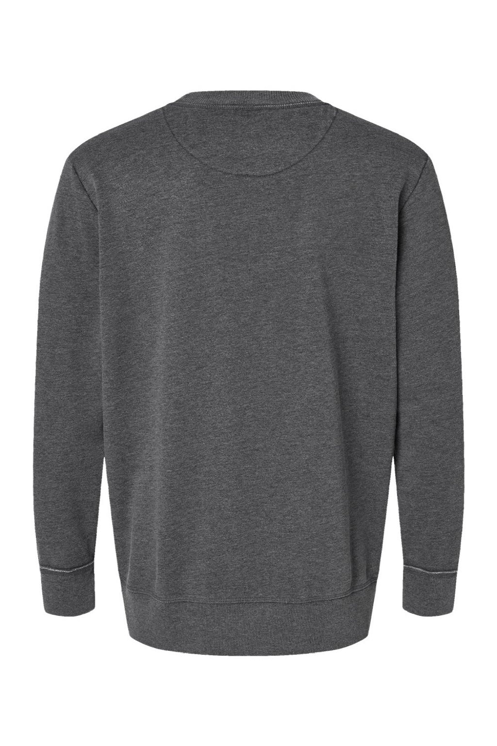 LAT 6935 Mens Vintage Wash Fleece Crewneck Sweatshirt Washed Black Flat Back