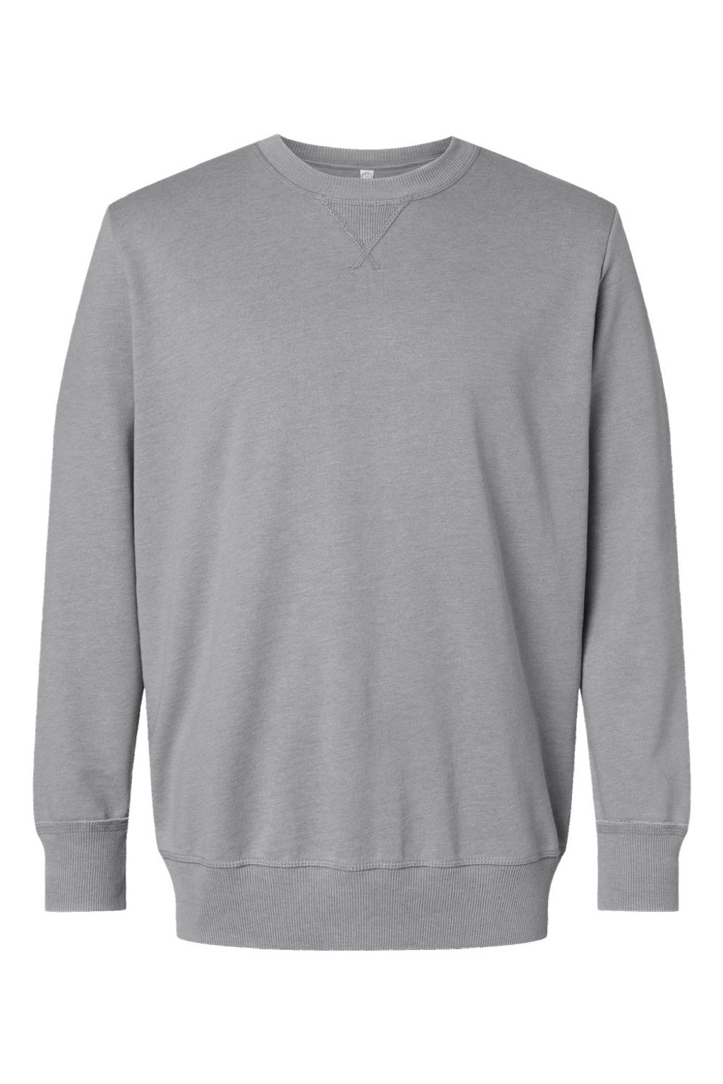 LAT 6935 Mens Vintage Wash Fleece Crewneck Sweatshirt Washed Grey Flat Front