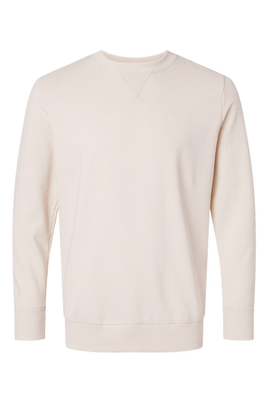 LAT 6935 Mens Vintage Wash Fleece Crewneck Sweatshirt Washed Natural Flat Front