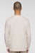LAT 6935 Mens Vintage Wash Fleece Crewneck Sweatshirt Washed Natural Model Back