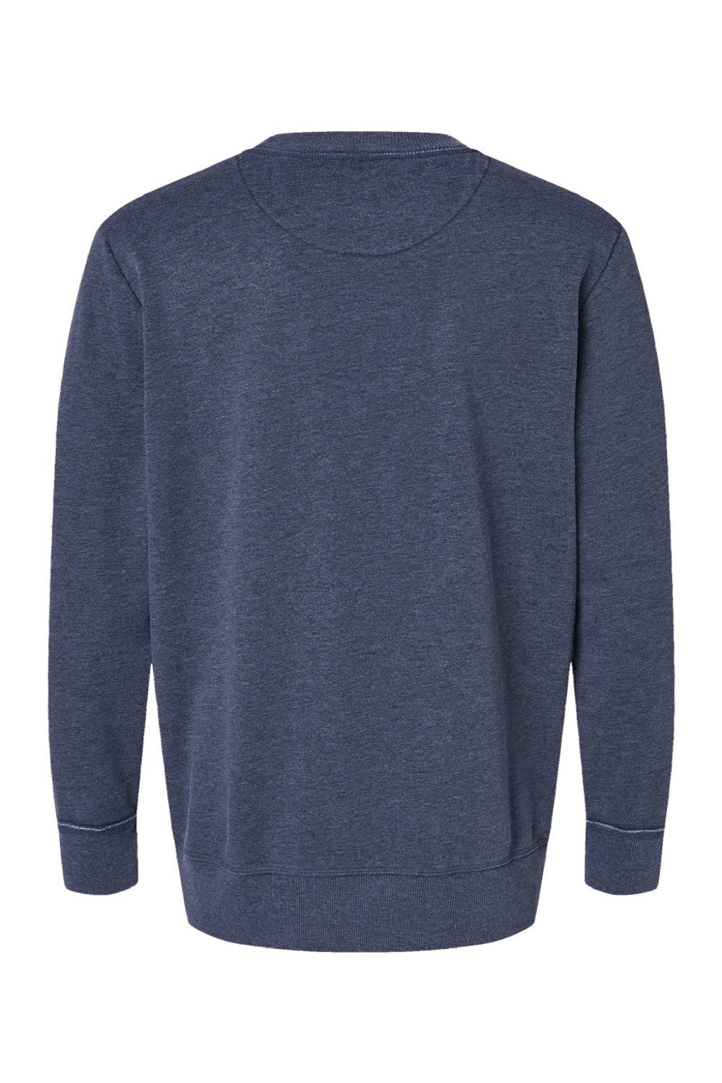 LAT 6935 Mens Vintage Wash Fleece Crewneck Sweatshirt Washed Navy Blue Flat Back