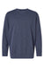 LAT 6935 Mens Vintage Wash Fleece Crewneck Sweatshirt Washed Navy Blue Flat Front