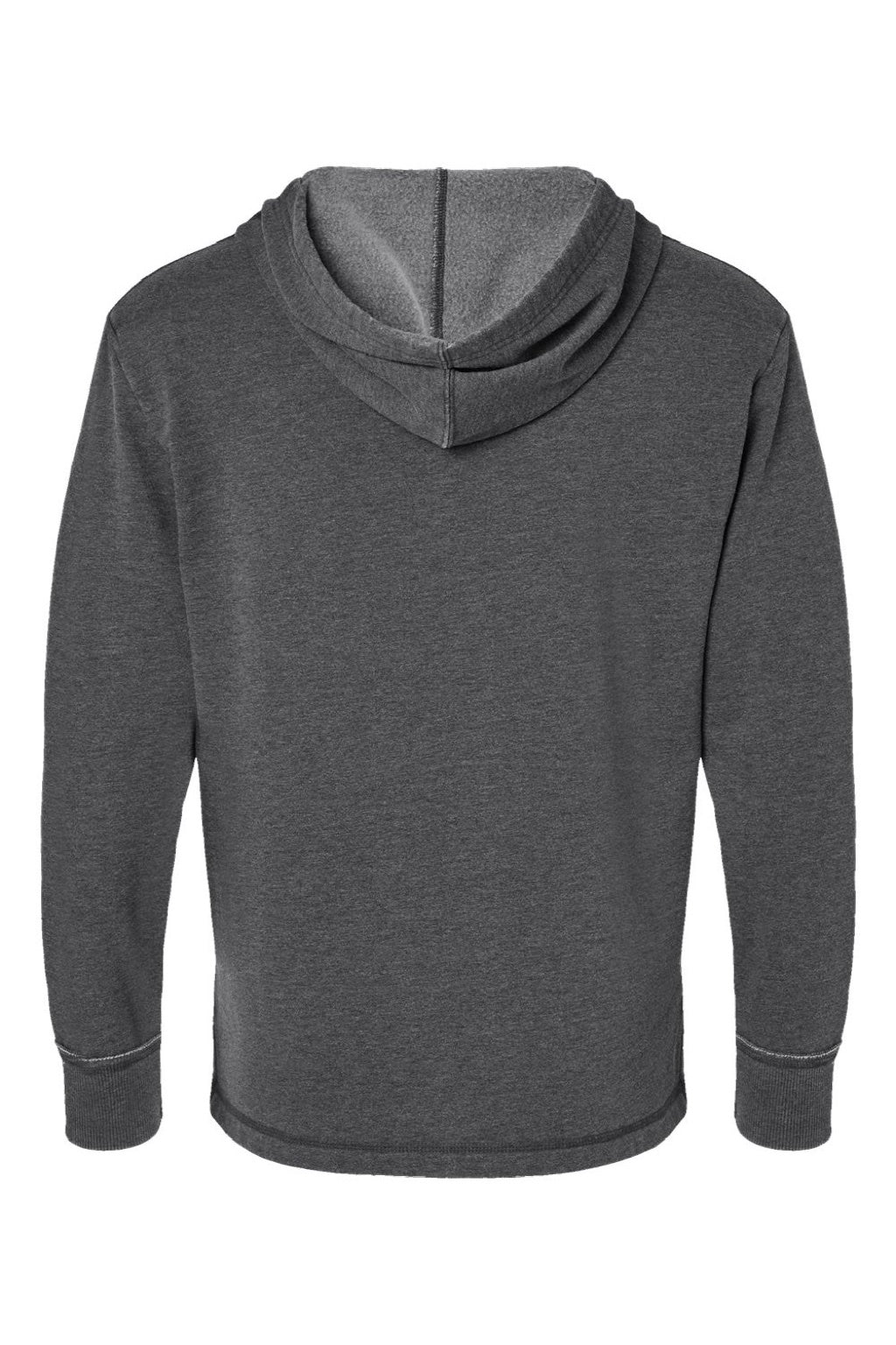 LAT 6936 Mens Vintage Wash Fleece Hooded Sweatshirt Hoodie w/ Pouch Pocket Washed Black Flat Back