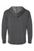LAT 6936 Mens Vintage Wash Fleece Hooded Sweatshirt Hoodie w/ Pouch Pocket Washed Black Flat Back