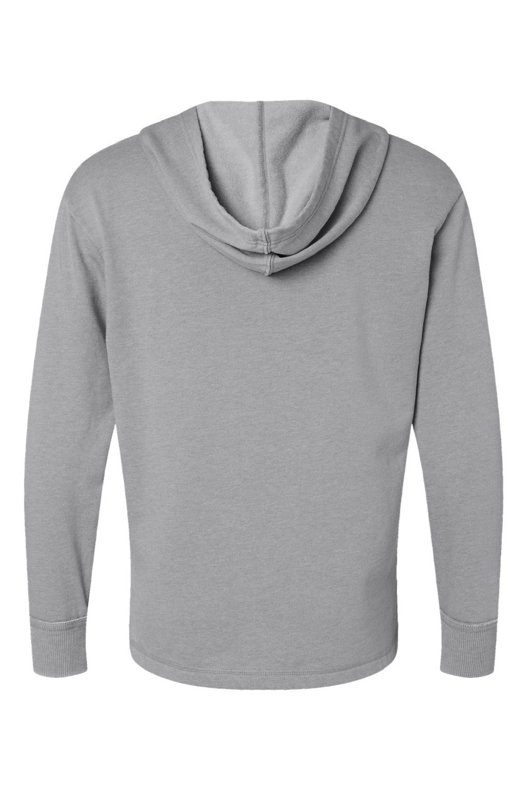 LAT 6936 Mens Vintage Wash Fleece Hooded Sweatshirt Hoodie w/ Pouch Pocket Washed Grey Flat Back