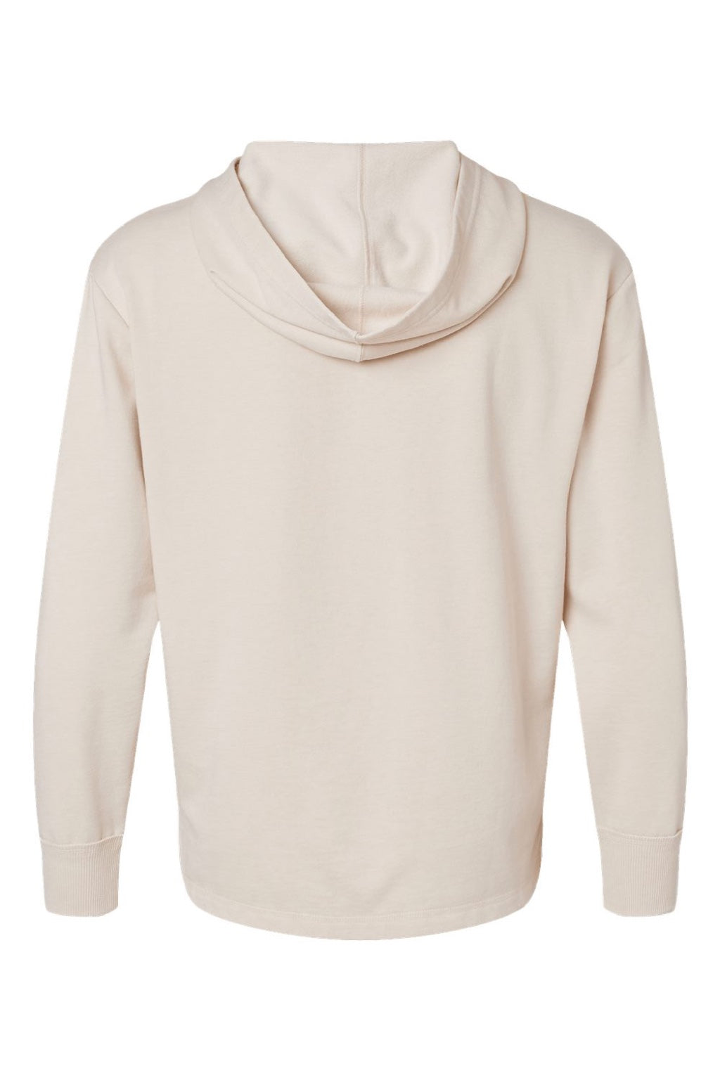 LAT 6936 Mens Vintage Wash Fleece Hooded Sweatshirt Hoodie w/ Pouch Pocket Washed Natural Flat Back