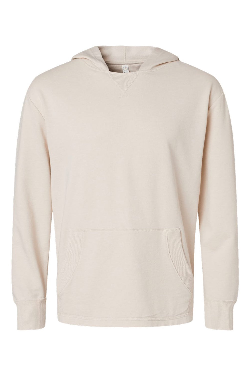 LAT 6936 Mens Vintage Wash Fleece Hooded Sweatshirt Hoodie w/ Pouch Pocket Washed Natural Flat Front