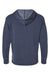 LAT 6936 Mens Vintage Wash Fleece Hooded Sweatshirt Hoodie w/ Pouch Pocket Washed Navy Blue Flat Back