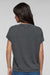 LAT 3502 Womens Relaxed Vintage Wash Short Sleeve Crewneck T-Shirt Black Model Back