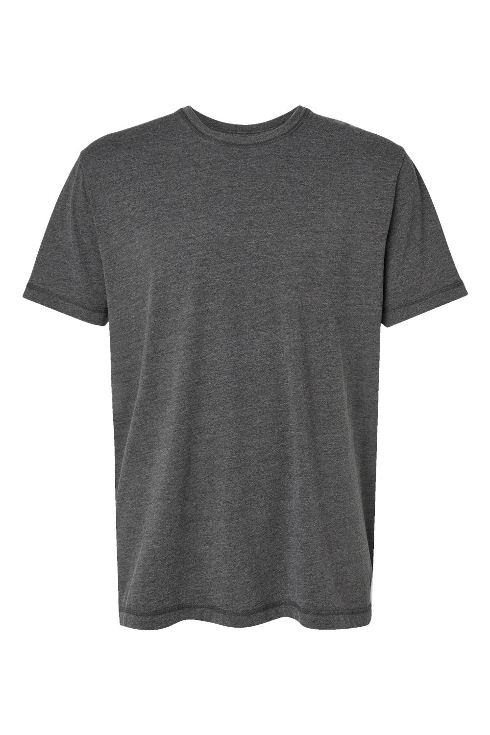 LAT 6902 Mens Vintage Wash Short Sleeve Crewneck T-Shirt Black Flat Front