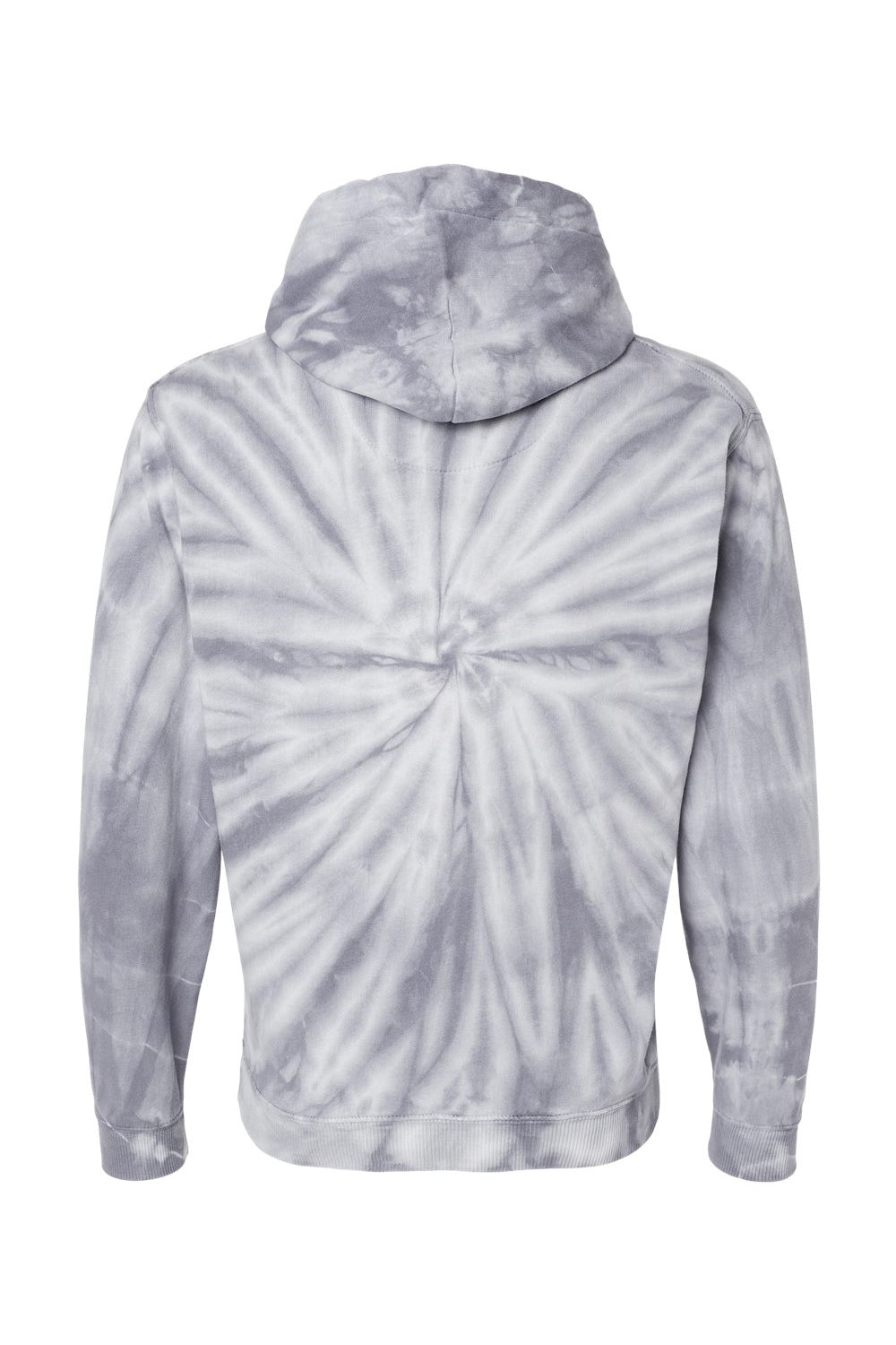 Dyenomite 854CY Mens Cyclone Tie Dyed Hooded Sweatshirt Hoodie Silver Grey Flat Back