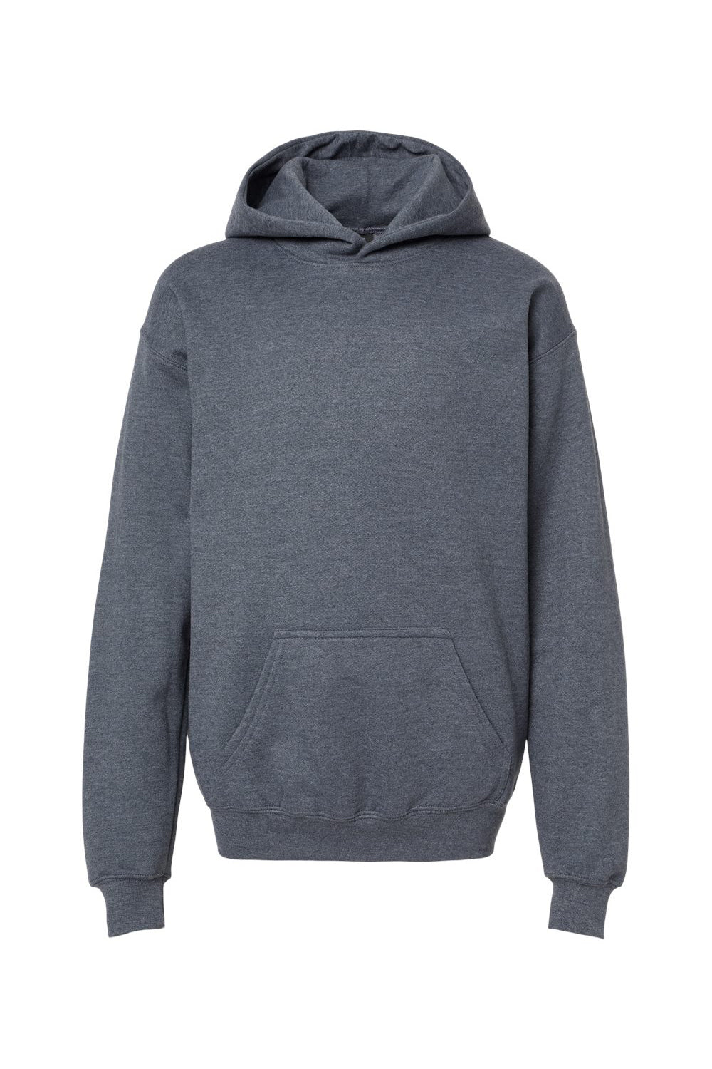 Gildan SF500B Youth Softstyle Hooded Sweatshirt Hoodie w/ Pouch Pocket Heather Dark Grey Flat Front