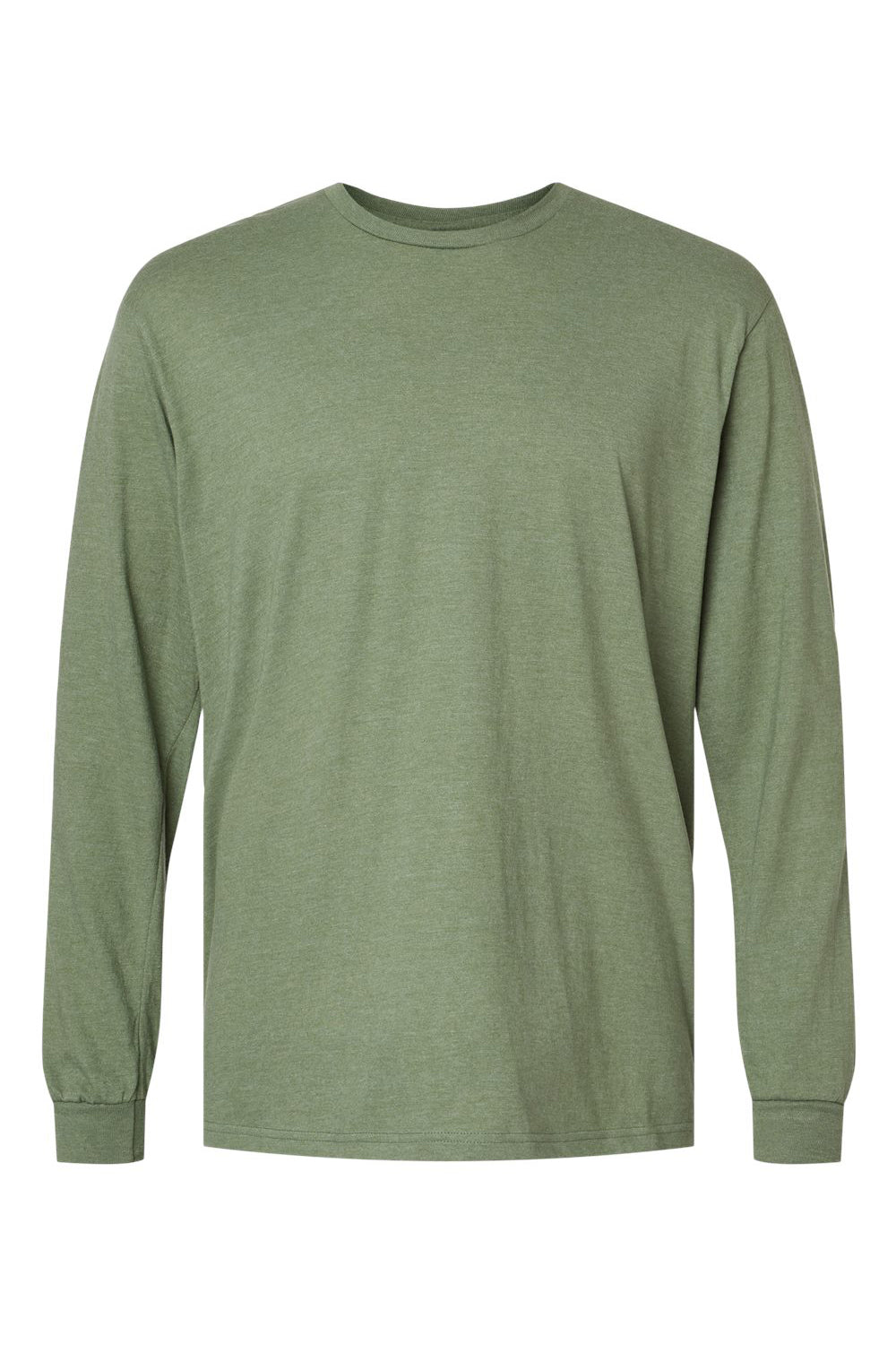 Gildan 67400 Mens Softstyle CVC Long Sleeve Crewneck T-Shirt Cactus Green Flat Front