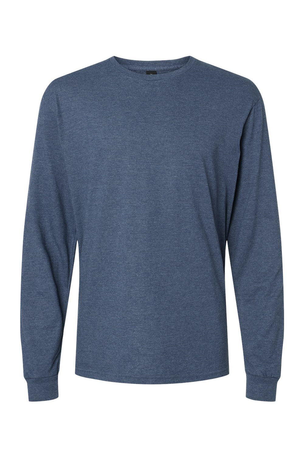 Gildan 67400 Mens Softstyle CVC Long Sleeve Crewneck T-Shirt Navy Blue Mist Flat Front