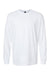 Gildan 67400 Mens Softstyle CVC Long Sleeve Crewneck T-Shirt White Flat Front