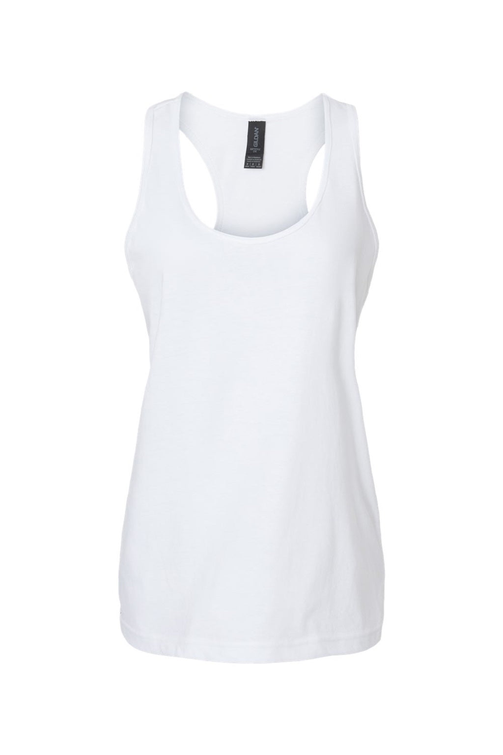 Gildan 64220LCVC Womens Softstyle CVC Racerback Tank Top White Flat Front