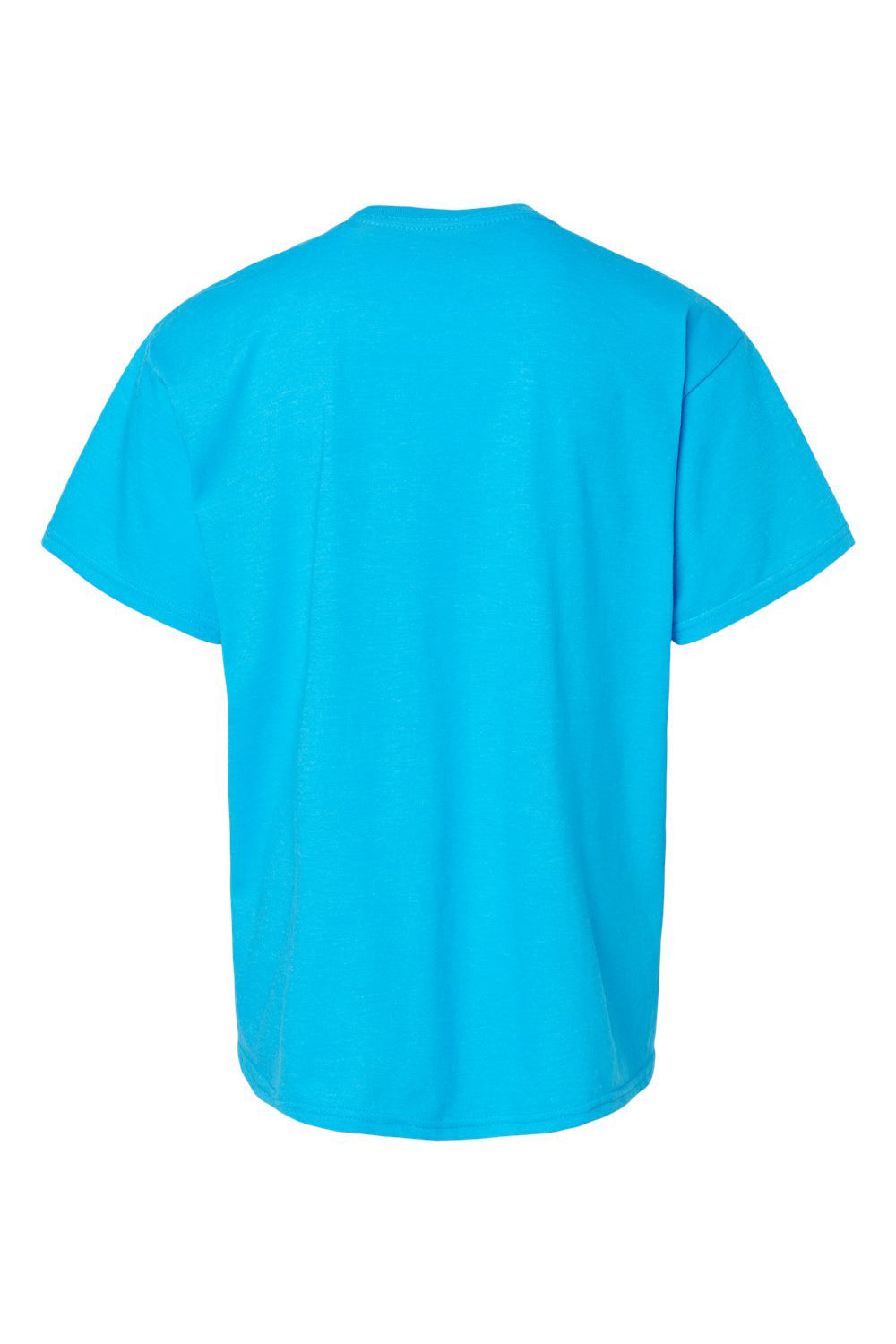 Gildan 67000B Youth Softstyle CVC Short Sleeve Crewneck T-Shirt Caribbean Blue Mist Flat Back