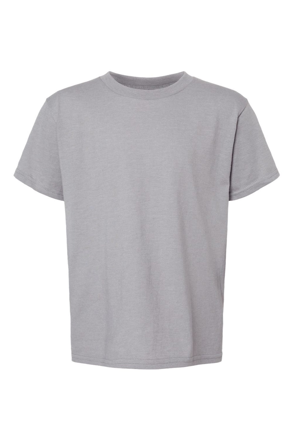 Gildan 64000BCVC Youth Softstyle CVC Short Sleeve Crewneck T-Shirt Cement Grey Flat Front