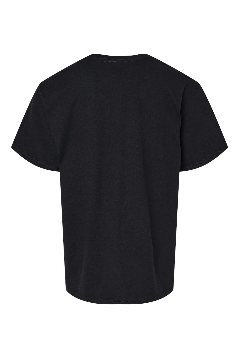 Gildan 67000B Youth Softstyle CVC Short Sleeve Crewneck T-Shirt Pitch Black Flat Back