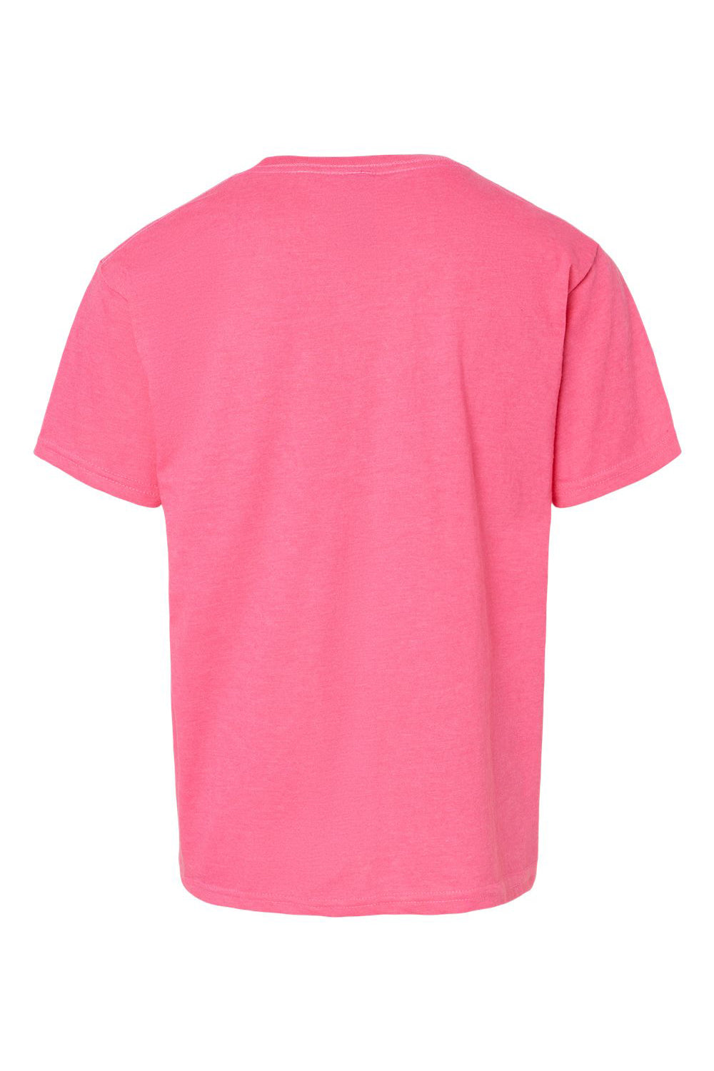 Gildan 67000B Youth Softstyle CVC Short Sleeve Crewneck T-Shirt Pink Lemonade Mist Flat Back