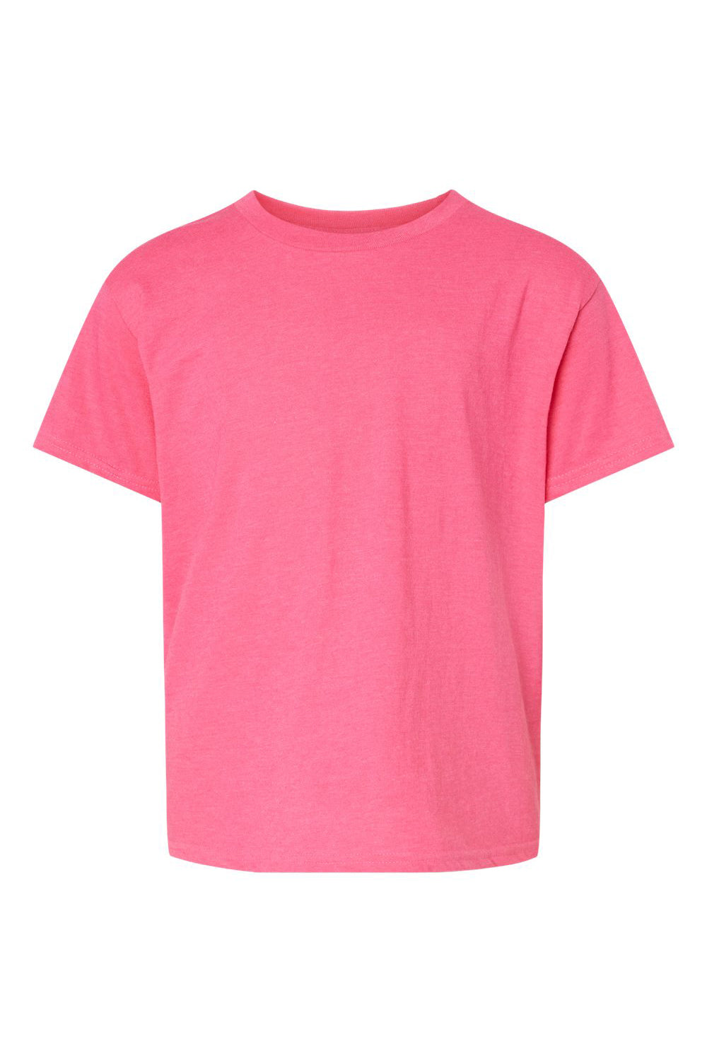 Gildan 67000B Youth Softstyle CVC Short Sleeve Crewneck T-Shirt Pink Lemonade Mist Flat Front