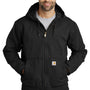 Carhartt Mens Active Washed Duck Full Zip Hooded Jacket - Black