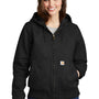 Carhartt Womens Active Washed Duck Full Zip Hooded Jacket - Black